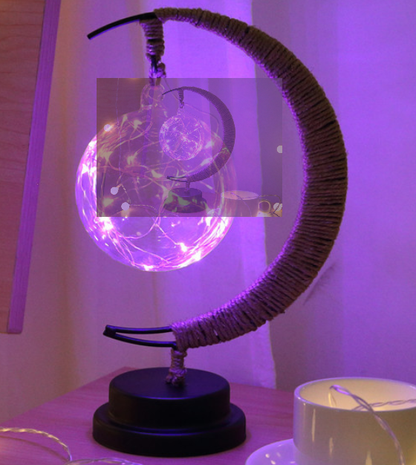 国境を越えたアマゾンのLEDスター充電ナイトライト、リンゴフルーツバースデーランタン、麻縄鉄装飾ライト